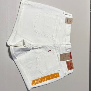 Levi's Bright White Denim Shorts